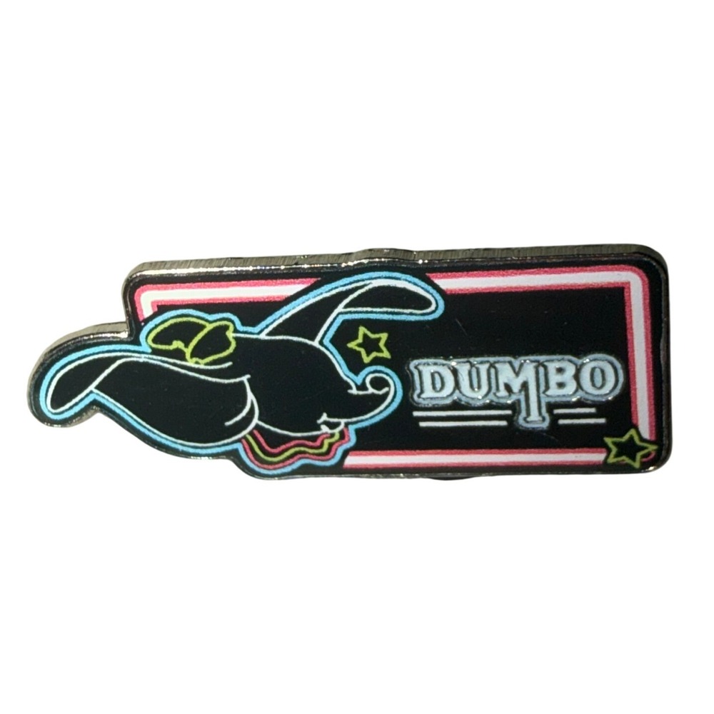 Disney HKDL Dumbo Neon Name Sign Game Prize Trading Pin Hong Kong 2021